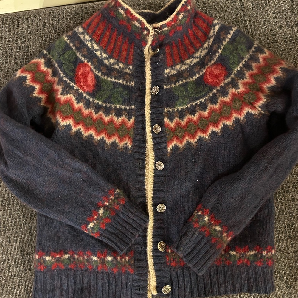Vintage Woolrich Fair Isle Rose Cardigan